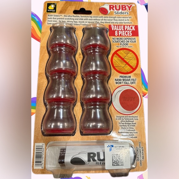 Chair Covers Ruby Sliders Protect Hard Surface Floors Value Pack 8 Pieces - Picture 2 of 2